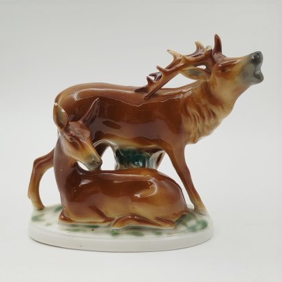 Статуэтка "Олени", мануфактура "Fasold&Stauch" (Фасольд и Стаух), фарфор, роспись, Германия, 1950-1972 гг.