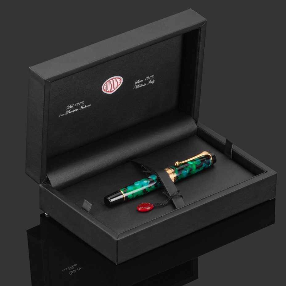 Ручка-роллер Aurora Optima Auroloide, Emerald green GT в подарочной коробке