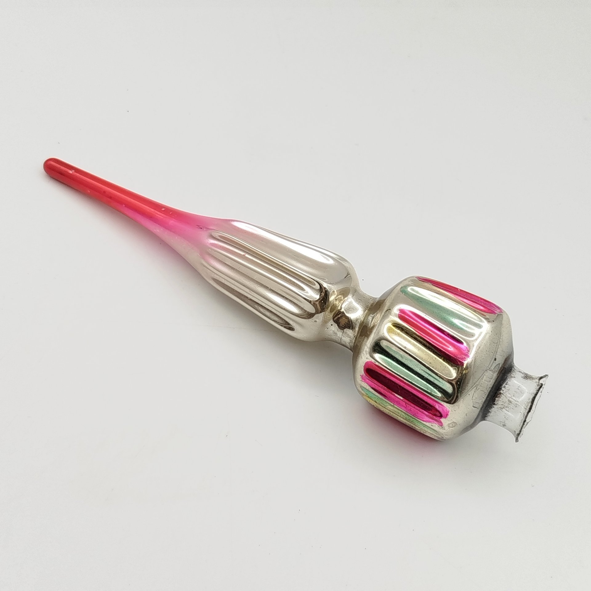 Игрушка елочная "Пика" (навершие/наконечник на елку), стекло, краска, СССР, 1960-1980 гг.