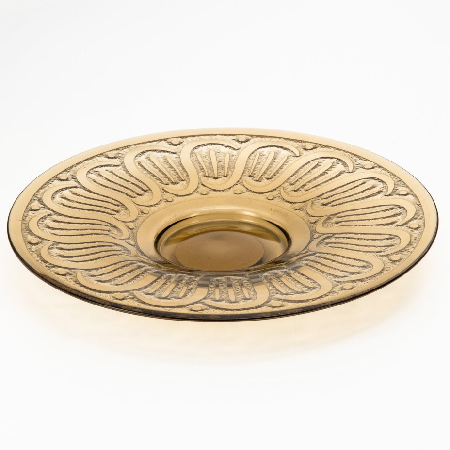 Блюдо дымчатого оттенка круглой формы в стиле Art Deco, Verrex (для Schneider)