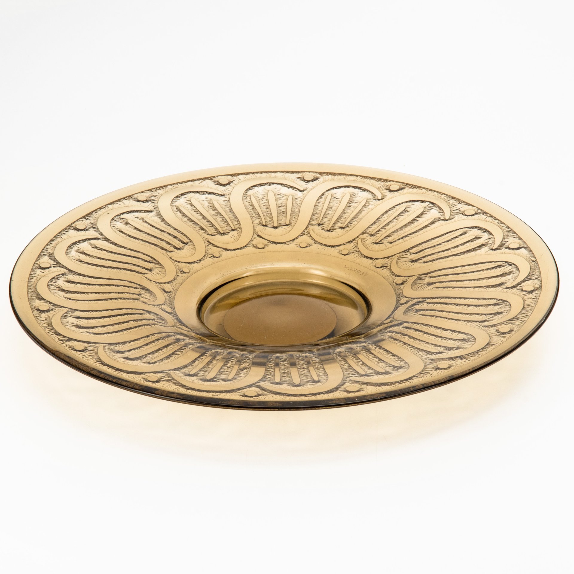 Блюдо дымчатого оттенка круглой формы в стиле Art Deco, Verrex (для Schneider)