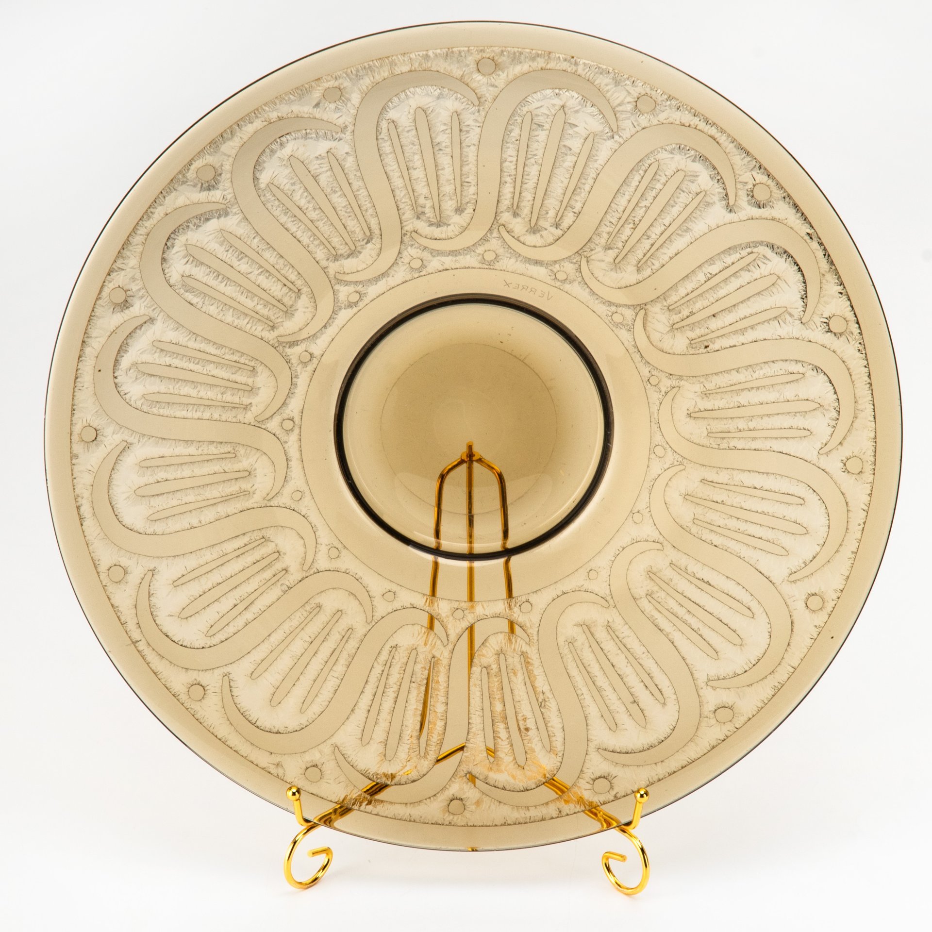 Блюдо дымчатого оттенка круглой формы в стиле Art Deco, Verrex (для Schneider)
