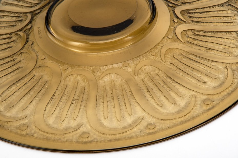 Блюдо дымчатого оттенка круглой формы в стиле Art Deco, Verrex (для Schneider)