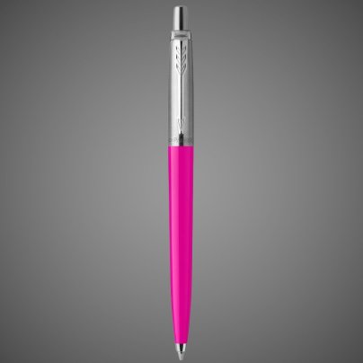 Шариковая ручка Parker Jotter, цвет MAGENTA, цвет чернил синий, толщина линии M , в подарочной коробке, Металлы: нержавеющая сталь, пластик