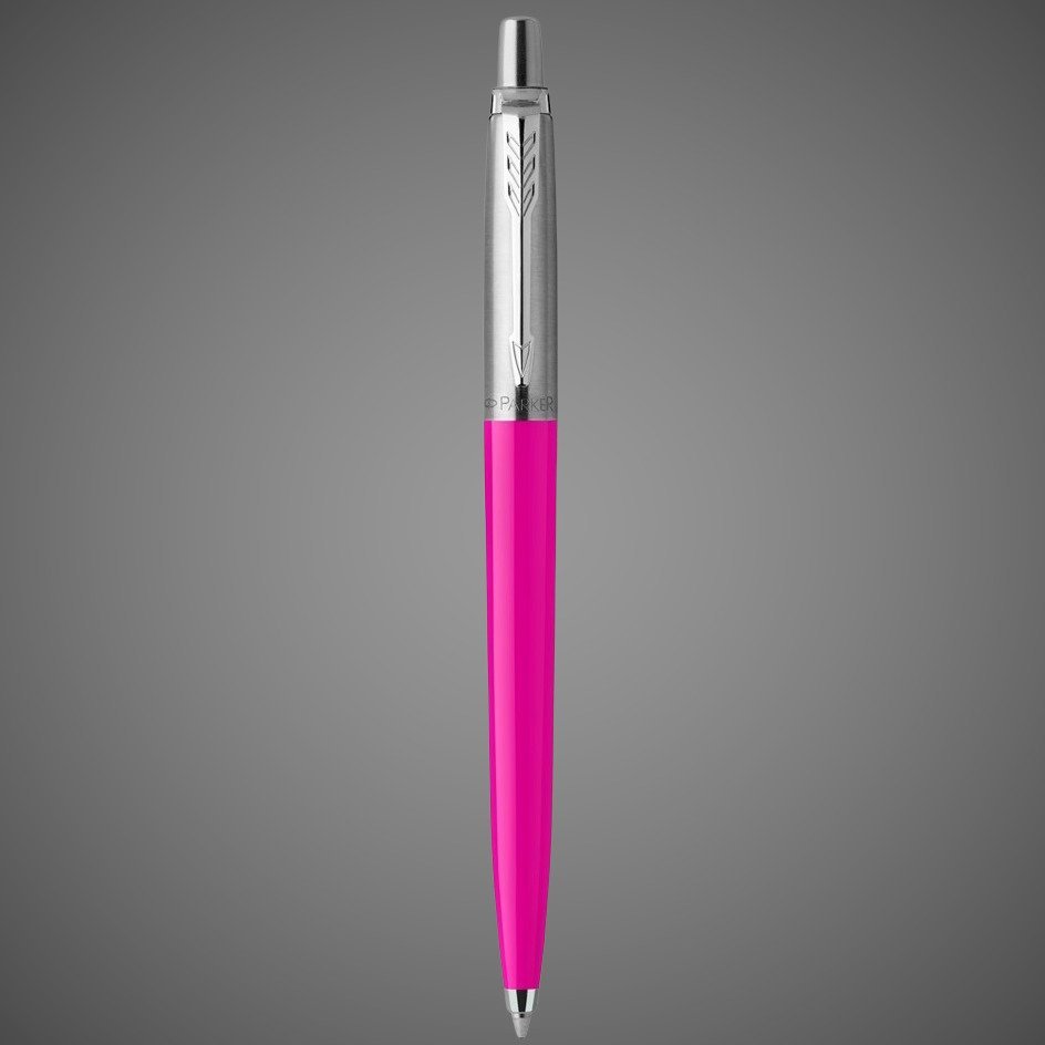 Шариковая ручка Parker Jotter, цвет MAGENTA, цвет чернил синий, толщина линии M , в подарочной коробке, Металлы: нержавеющая сталь, пластик