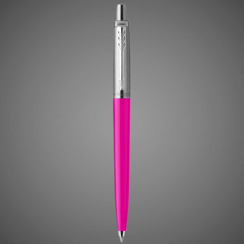 Шариковая ручка Parker Jotter, цвет MAGENTA, цвет чернил синий, толщина линии M , в подарочной коробке, Металлы: нержавеющая сталь, пластик