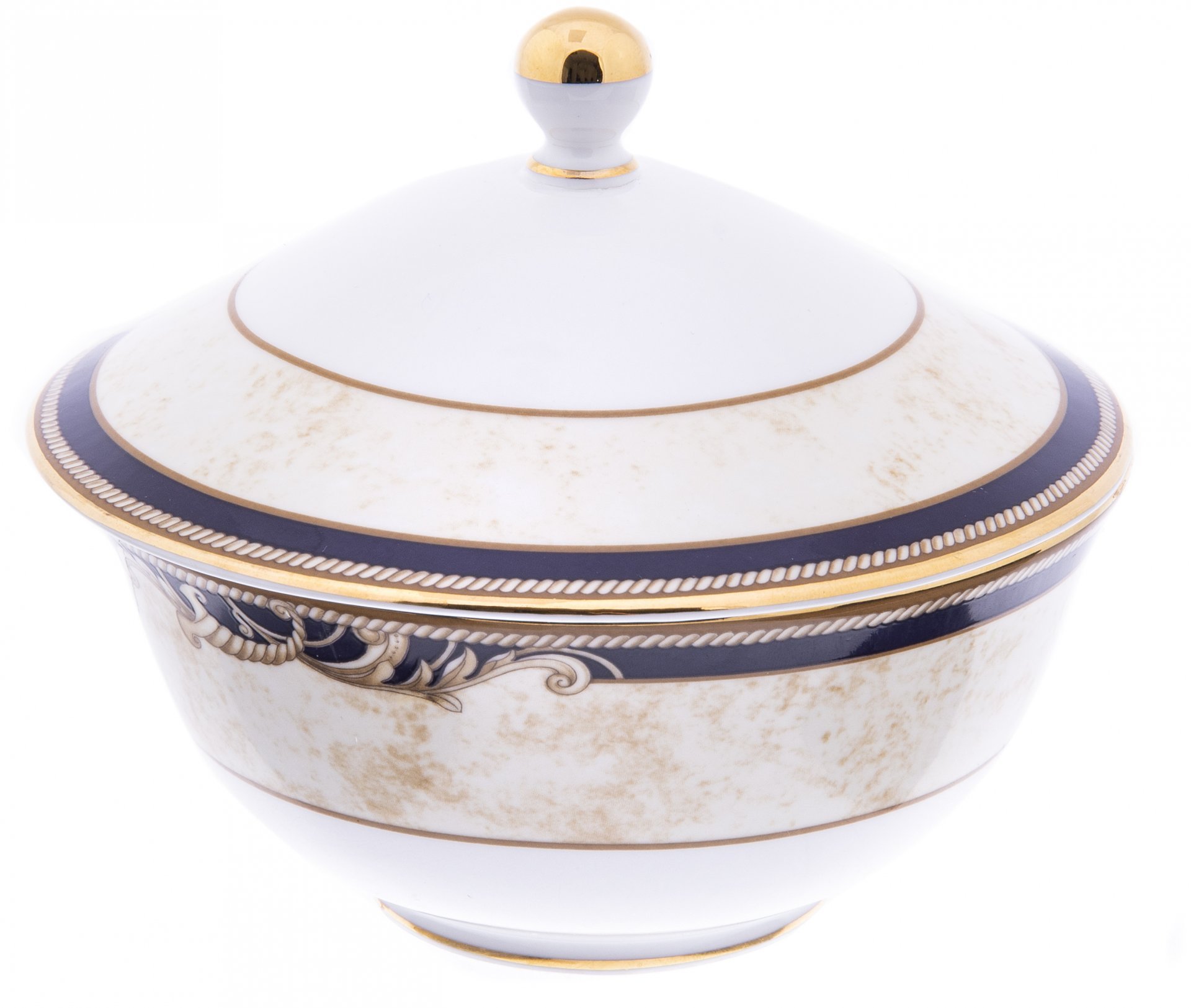 Сахарница "Cornucopia" , фарфор, деколь, золочение, мануфактура Wedgwood,  Англия, 2000-2020 гг., Wedgwood