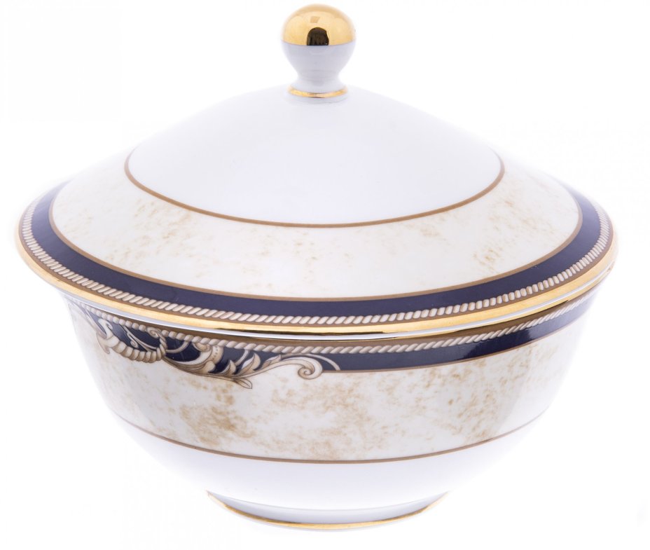 Сахарница "Cornucopia" , фарфор, деколь, золочение, мануфактура Wedgwood,  Англия, 2000-2020 гг., Wedgwood