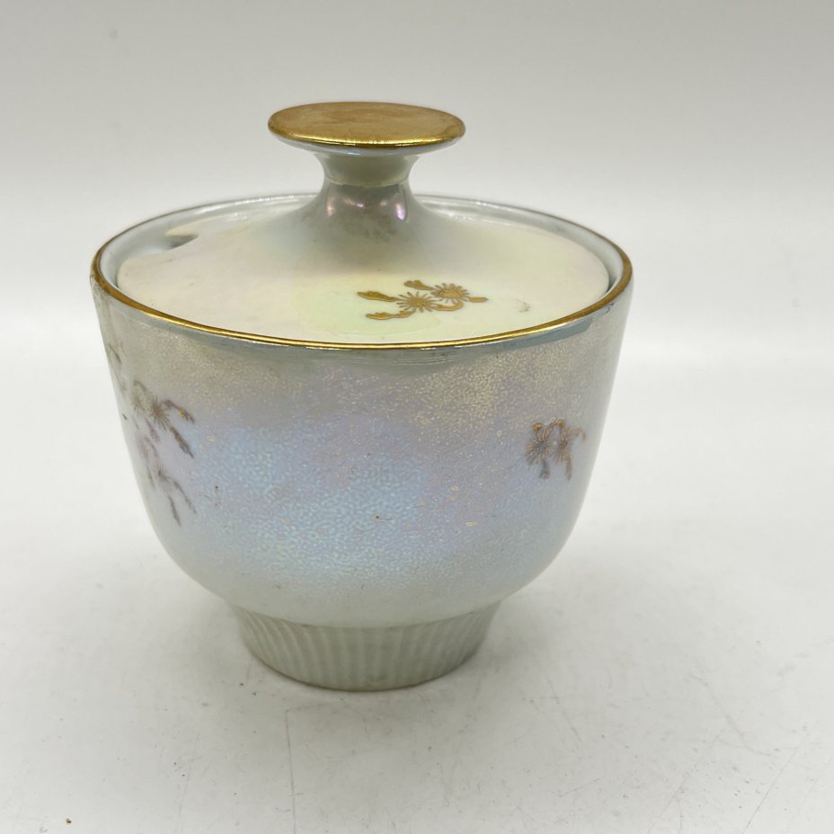 Сахарница (ёмкость для хранения) из сервиза "Мадонна", фарфор, люстр, золочение, деколь, Colditz (Кольдиц), ГДР, 1960-1980 гг.