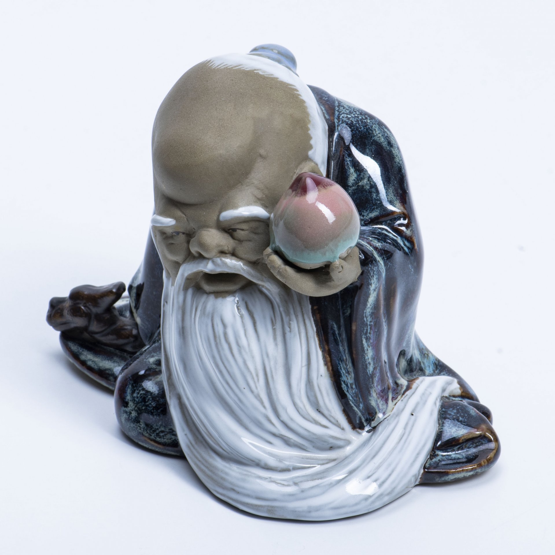 Статуэтка "Шоу-син" (Бог долголетия), керамика, глазурь, Китай, 1990-2000 гг. — фото 2