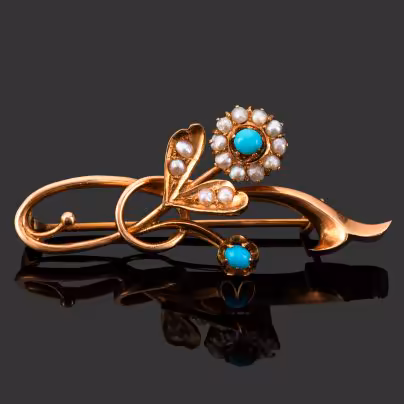 Брошь "Веточка", мастер-монограммист "ЕИ"