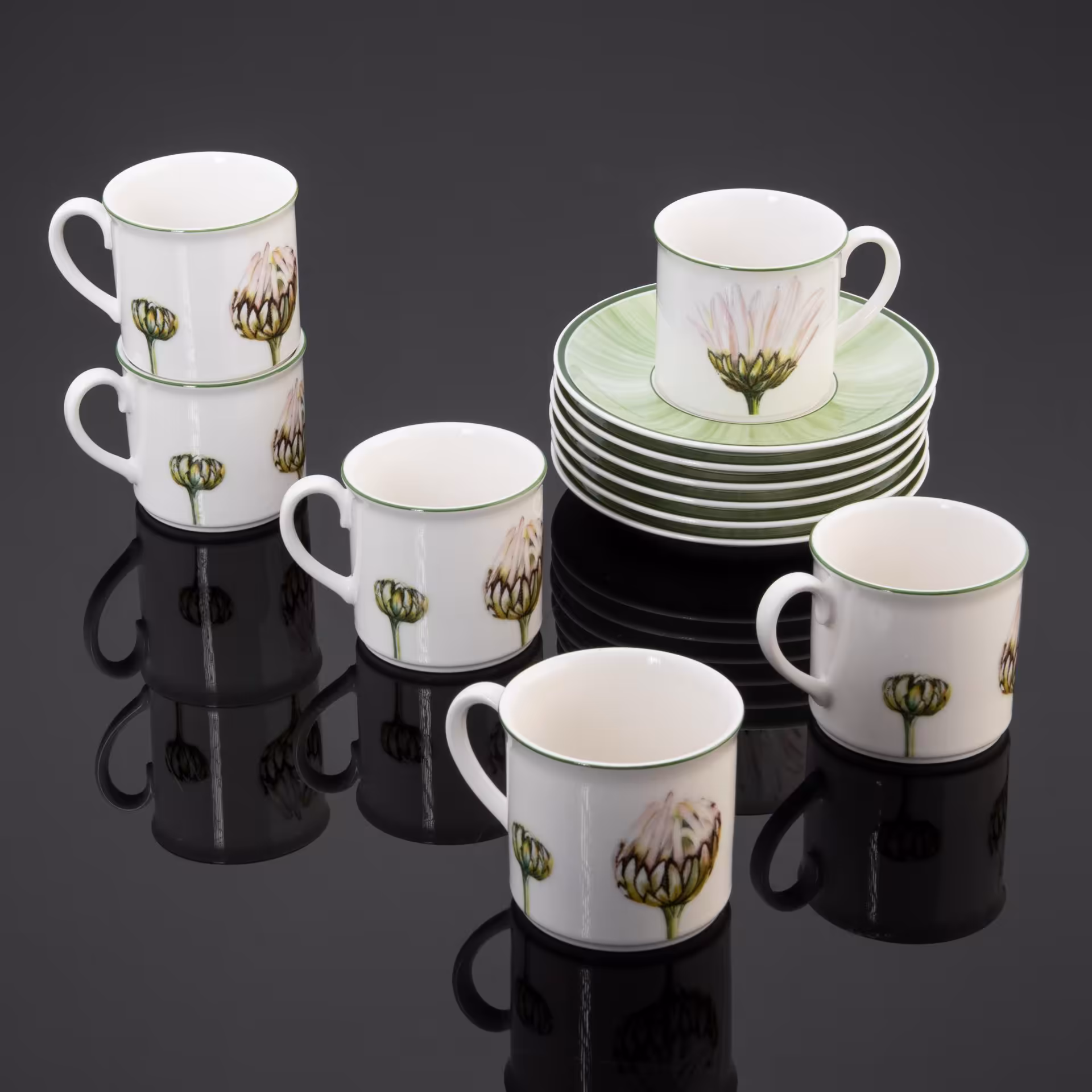Комплект кофейных пар на 6 персон из серии "Flora country collection" c изображением маргариток, Villeroy & Boch