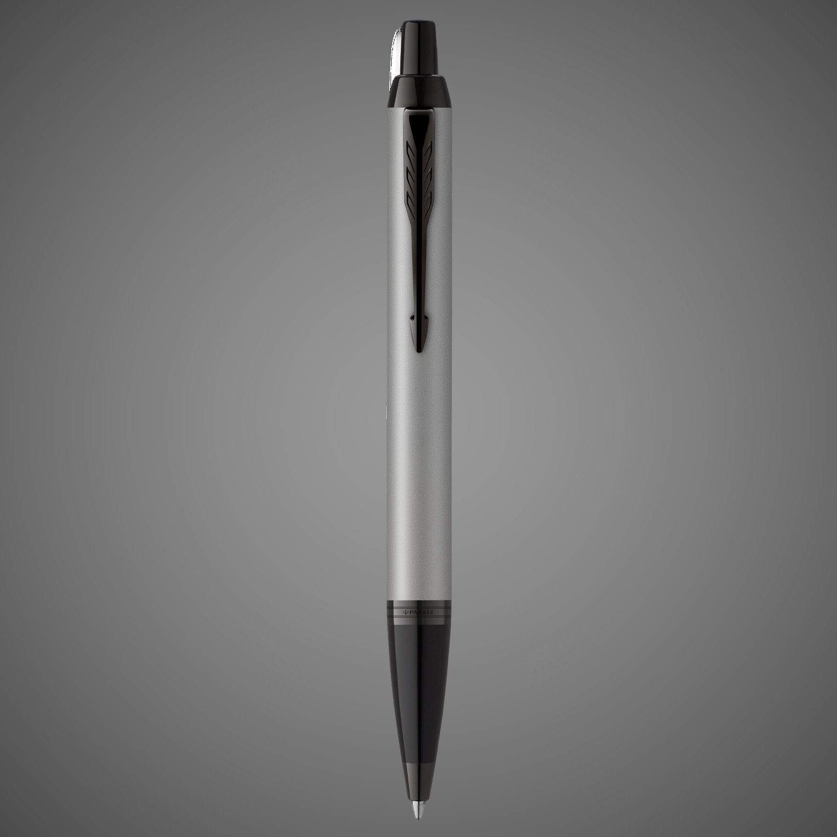 Шариковая ручка Parker IM Achromatic, Grey BT,стержень: M, цвет чернил: blue, в подарочной упаковке., Лаки и смолы: лак, латунь
