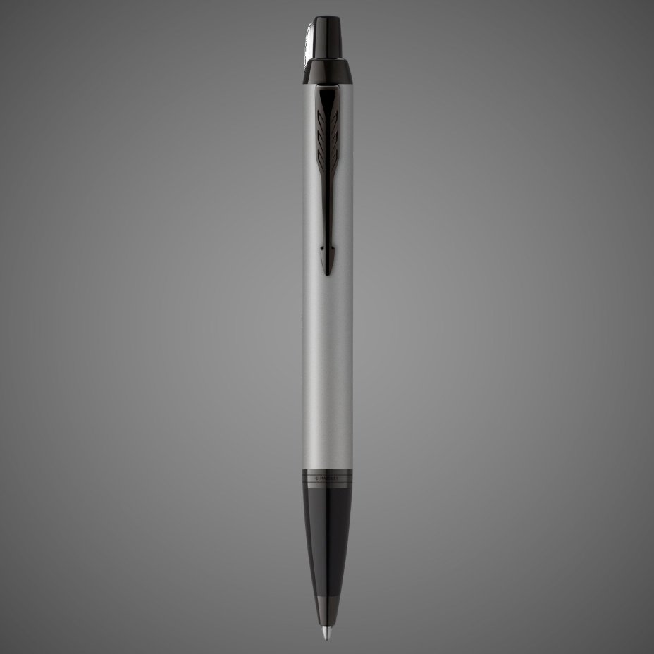 Шариковая ручка Parker IM Achromatic, Grey BT,стержень: M, цвет чернил: blue, в подарочной упаковке., Лаки и смолы: лак, латунь