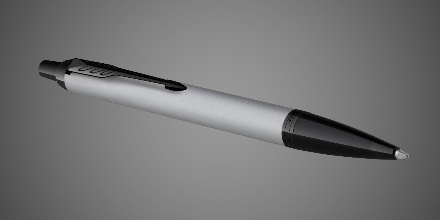 Шариковая ручка Parker IM Achromatic, Grey BT,стержень: M, цвет чернил: blue, в подарочной упаковке., Лаки и смолы: лак, латунь