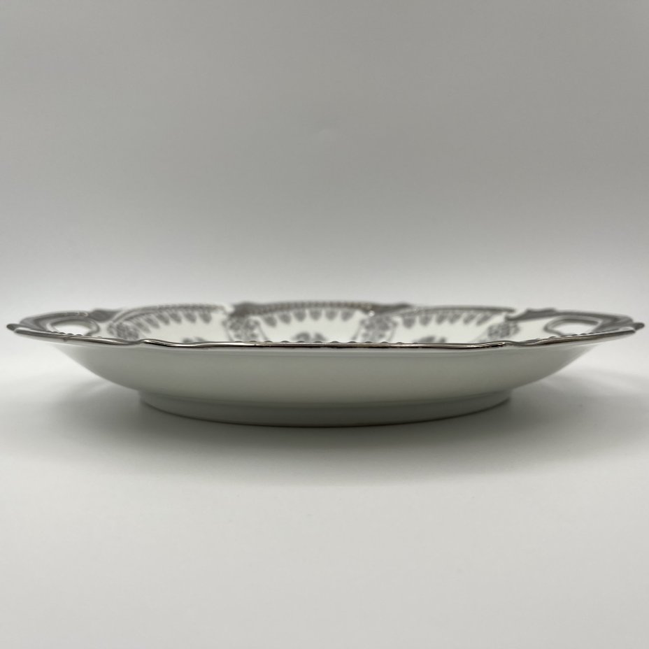 [Подарок на серебряную свадьбу] Блюдо с ручками "Euch sei der Himmel hold Aus Silber werde Gold" ("Да будут к вам милостивы небеса от серебра до золота")