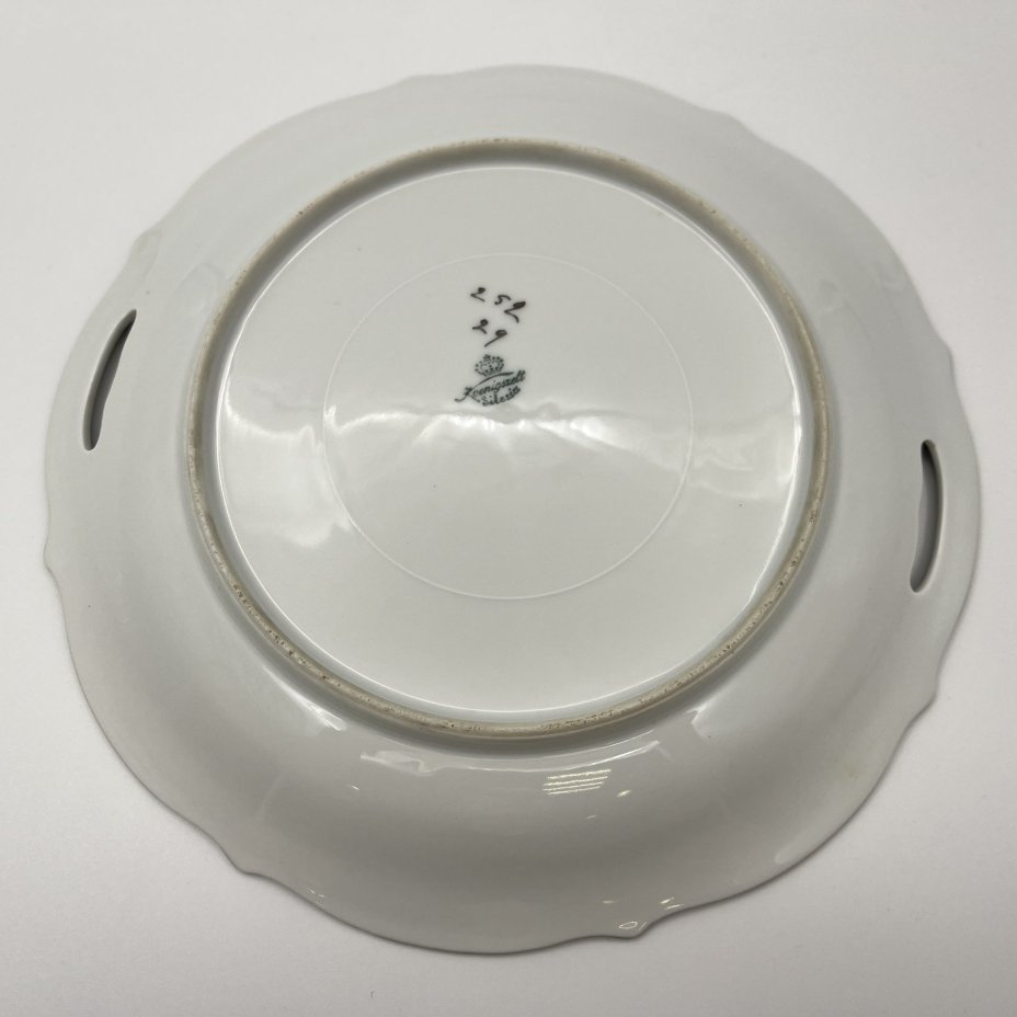 [Подарок на серебряную свадьбу] Блюдо с ручками "Euch sei der Himmel hold Aus Silber werde Gold" ("Да будут к вам милостивы небеса от серебра до золота")