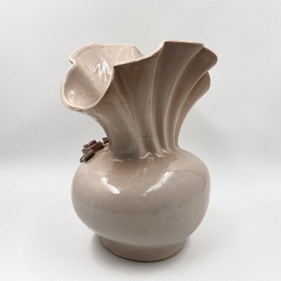 Ваза с лепным декором, фаянс, полива, СССР, 1970-1990 гг.