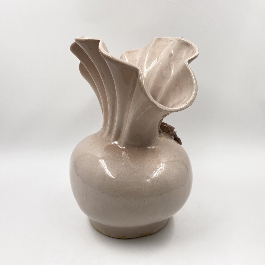 Ваза с лепным декором, фаянс, полива, СССР, 1970-1990 гг.