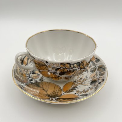 Чайная пара "Золотая осень", Ленинградский фарфоровый завод (ЛФЗ)