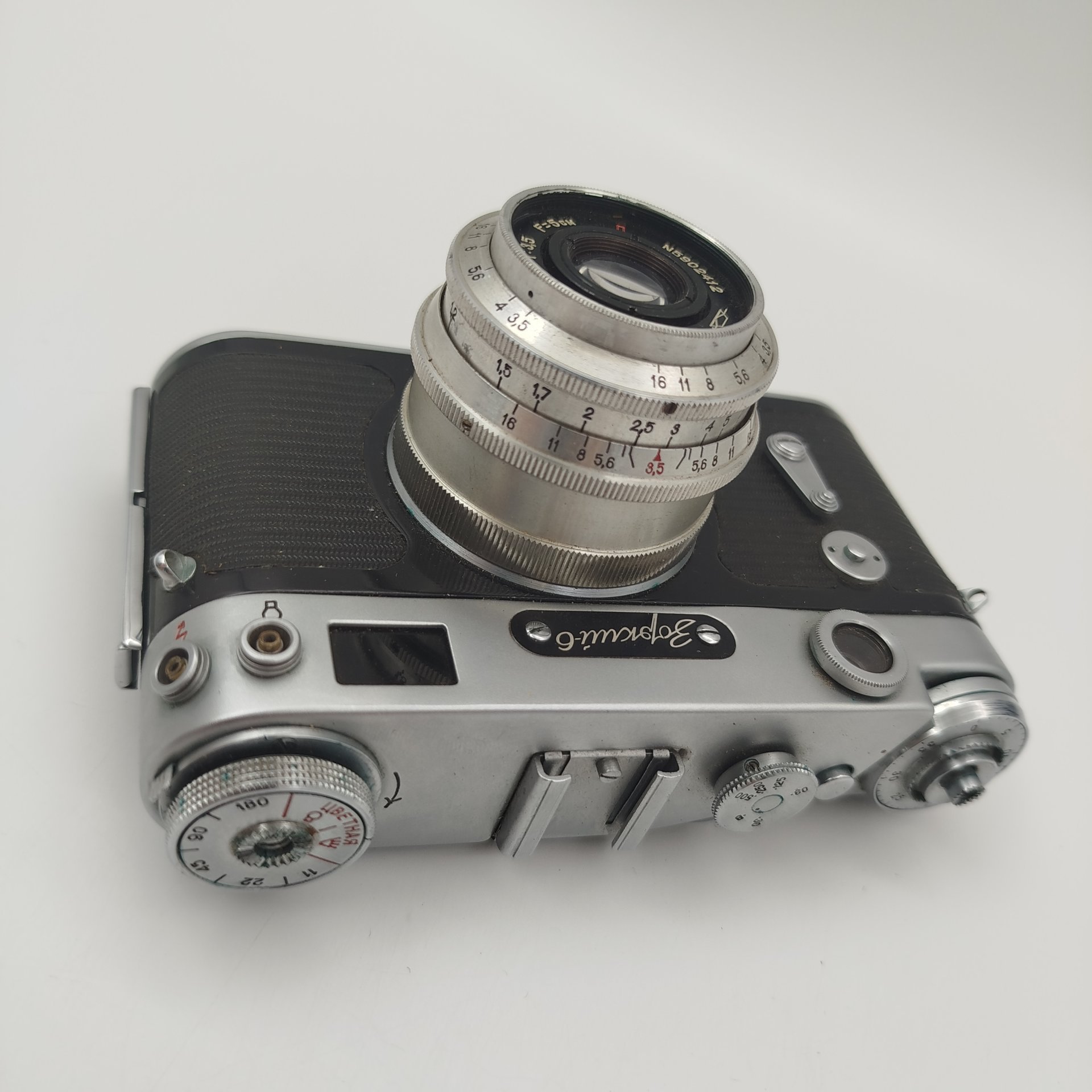 Фотоаппарат "Зоркий-6" с объективом "Индустар-50" в оригинальном кофре, металл, стекло, пластик, кожа, Красногорский механический завод (КМЗ), СССР, 1959 г.