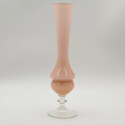 Ваза-солифлер розового оттенка, стекло, двухслойное, Италия, 1950-1970 гг.