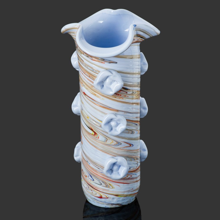 Ваза для цветов, стекло, гутная техника, СССР, 1950-1970 гг.