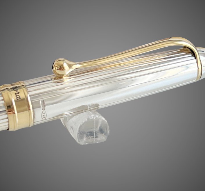 Шариковая ручка Aurora 88 Oro e Argento, Solid Silver GT, в подарочной коробке, Драгметаллы: позолота, позолота, серебро