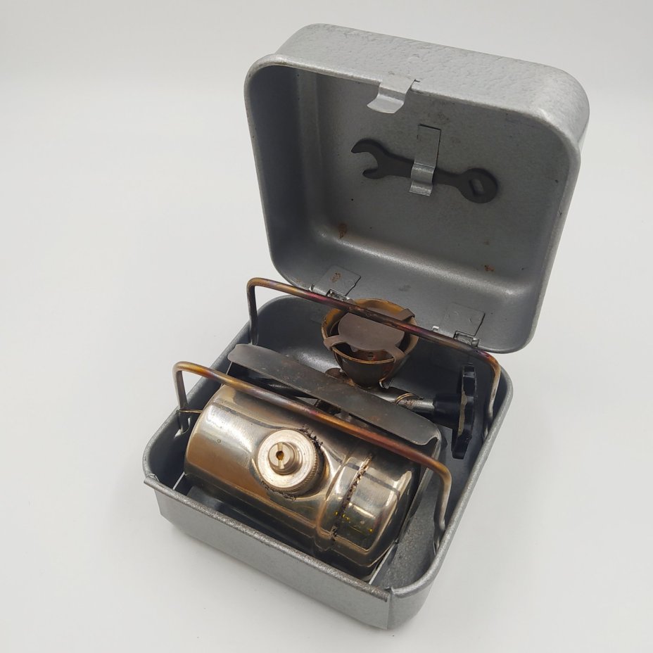Примус туристический ПТ-1 в оригинальной коробке, металл, СССР, 1950-1980 гг.