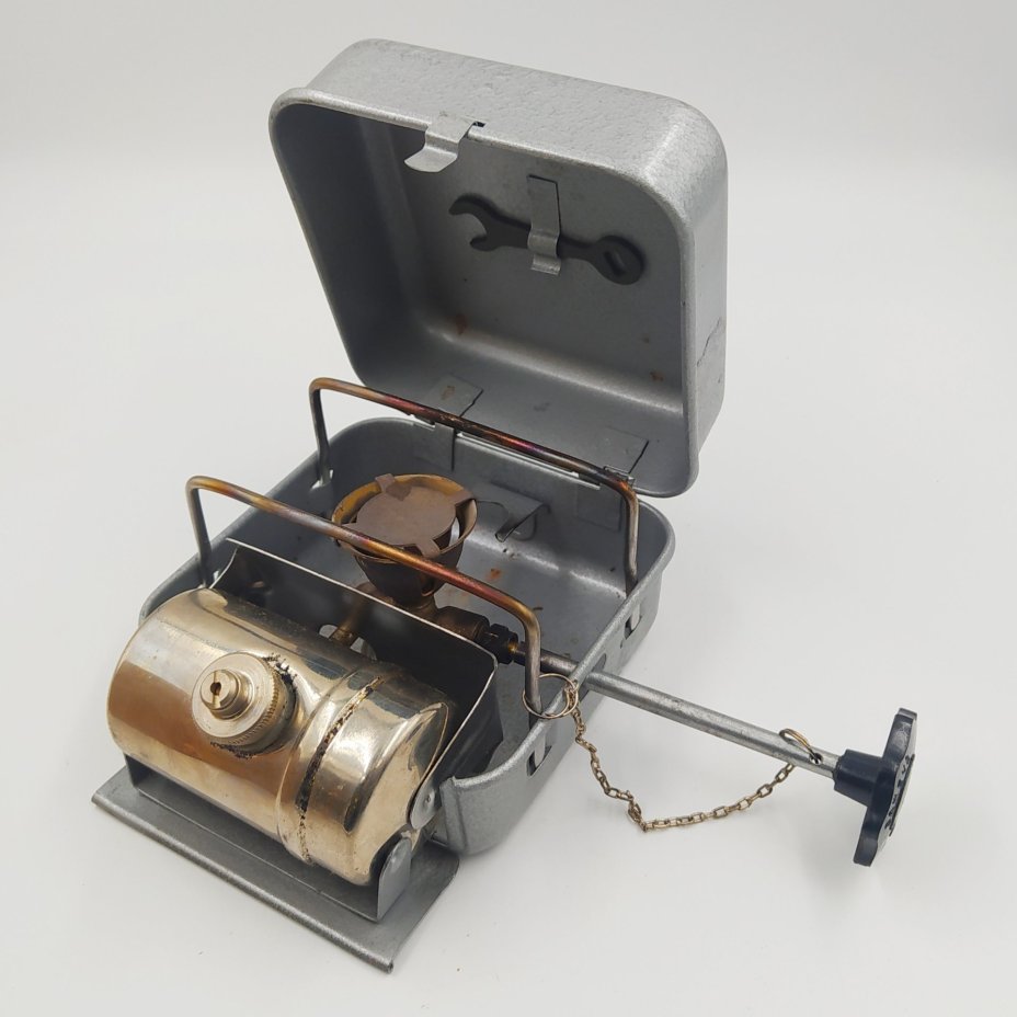 Примус туристический ПТ-1 в оригинальной коробке, металл, СССР, 1950-1980 гг.