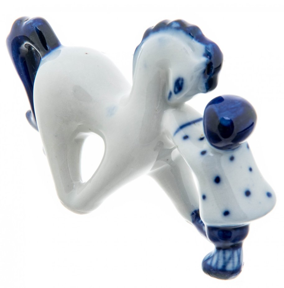 Статуэтка "Мальчик и конь", фарфор, роспись, СССР, 1970-1990 гг.
