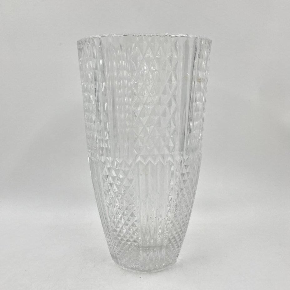 Ваза с геометрическим декором, хрусталь, алмазная грань, СССР, 1970-1990 гг.