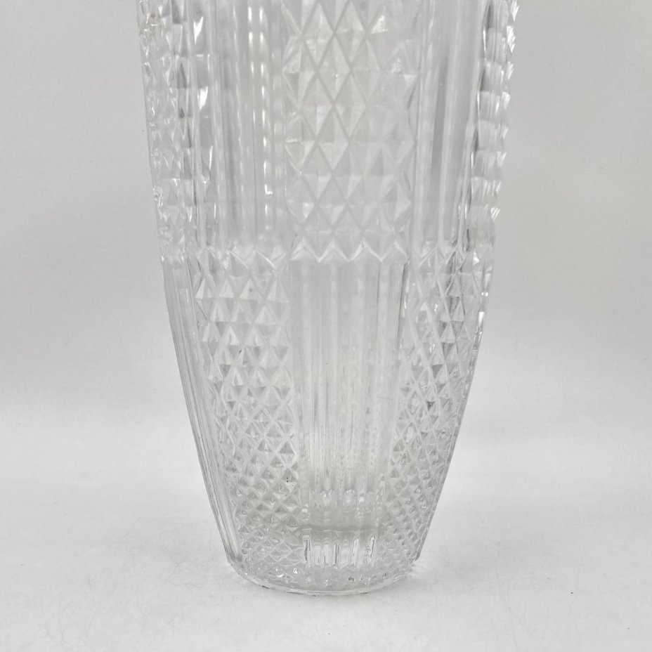 Ваза с геометрическим декором, хрусталь, алмазная грань, СССР, 1970-1990 гг.