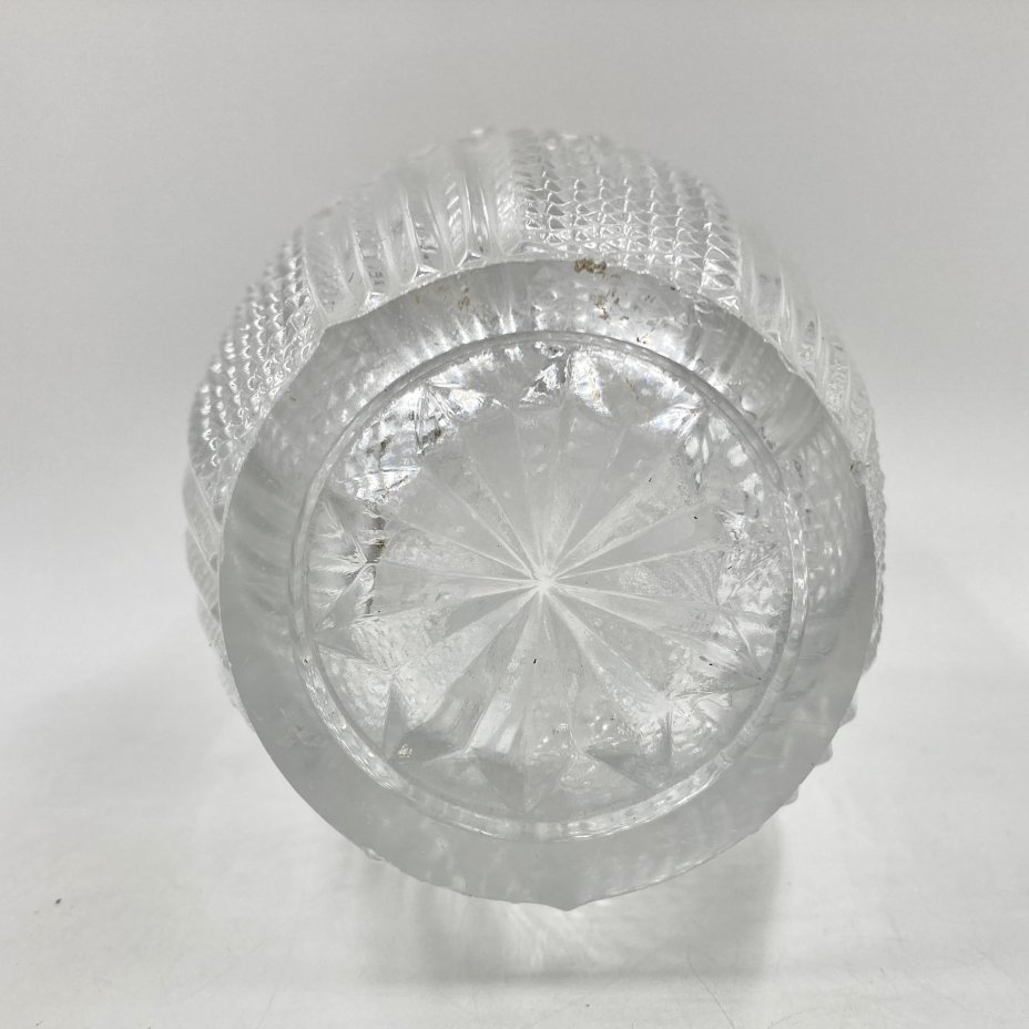 Ваза с геометрическим декором, хрусталь, алмазная грань, СССР, 1970-1990 гг.