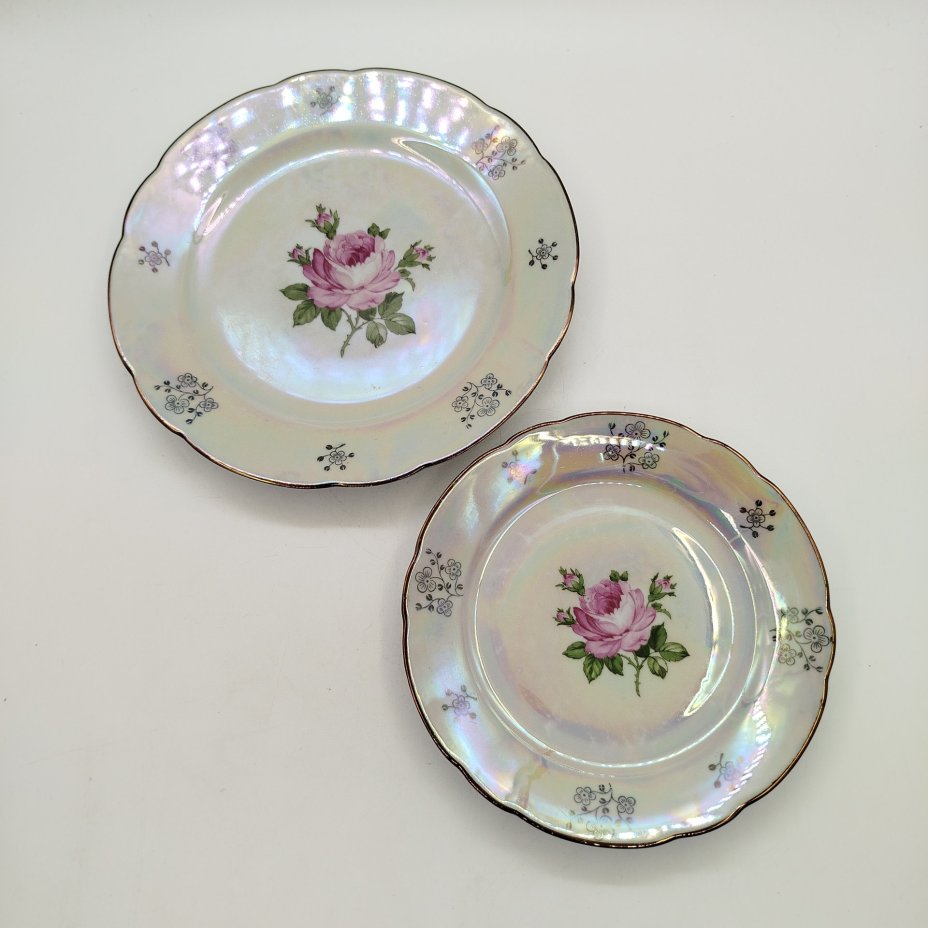 Набор из обеденной и десертной тарелок "Розы"