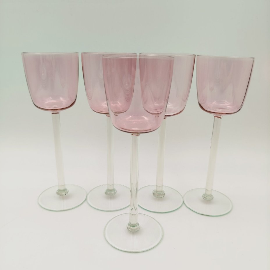 Набор бокалов розового оттенка для десертных вин на 5 персон