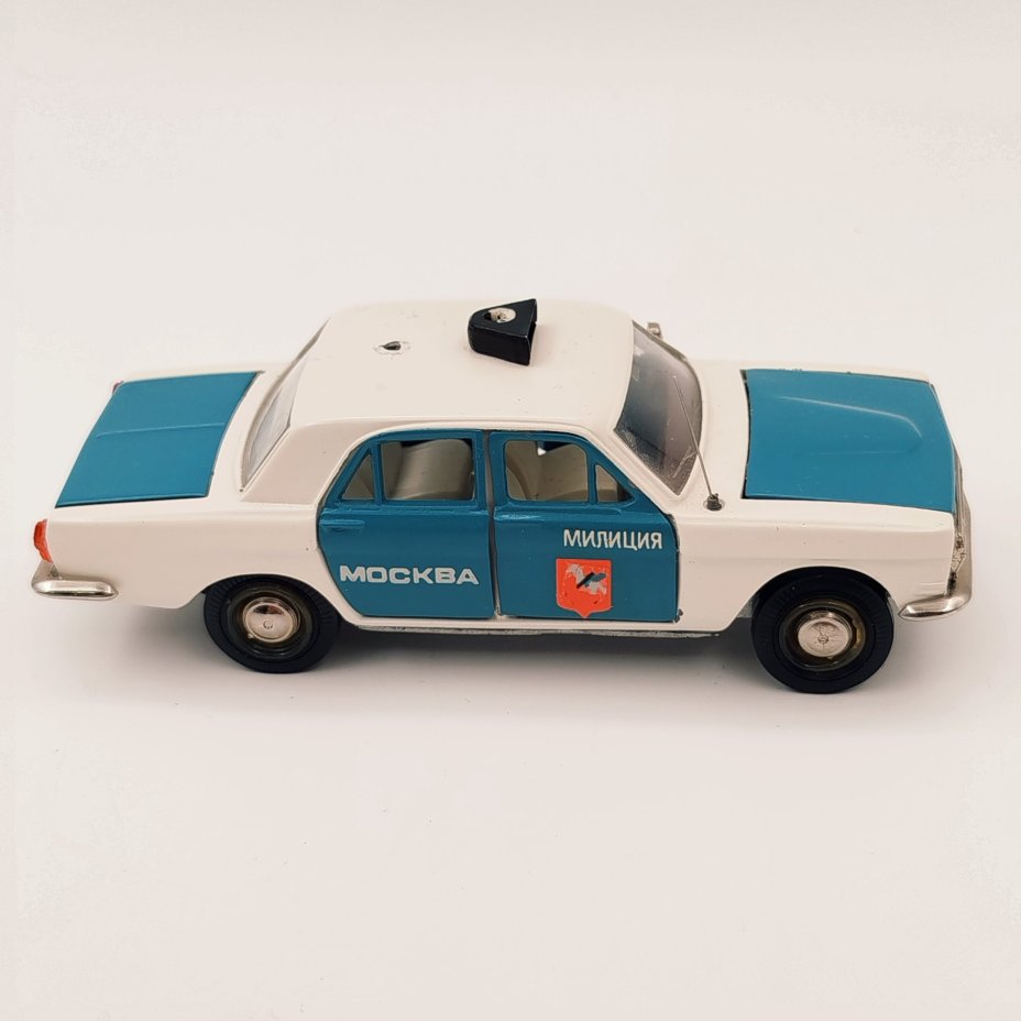Модель автомобиля в масштабе 1:43 "Волга газ-24" "Милиция" (авторская модель), металл, пластмасса, СССР, 1970-1990 гг.