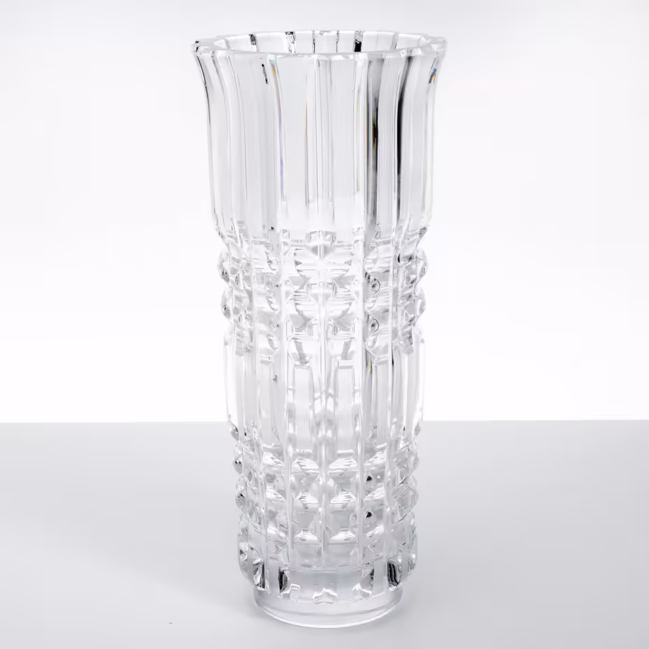 Ваза для цветов с рельефным декором, хрусталь, СССР, 1970-1990 гг.
