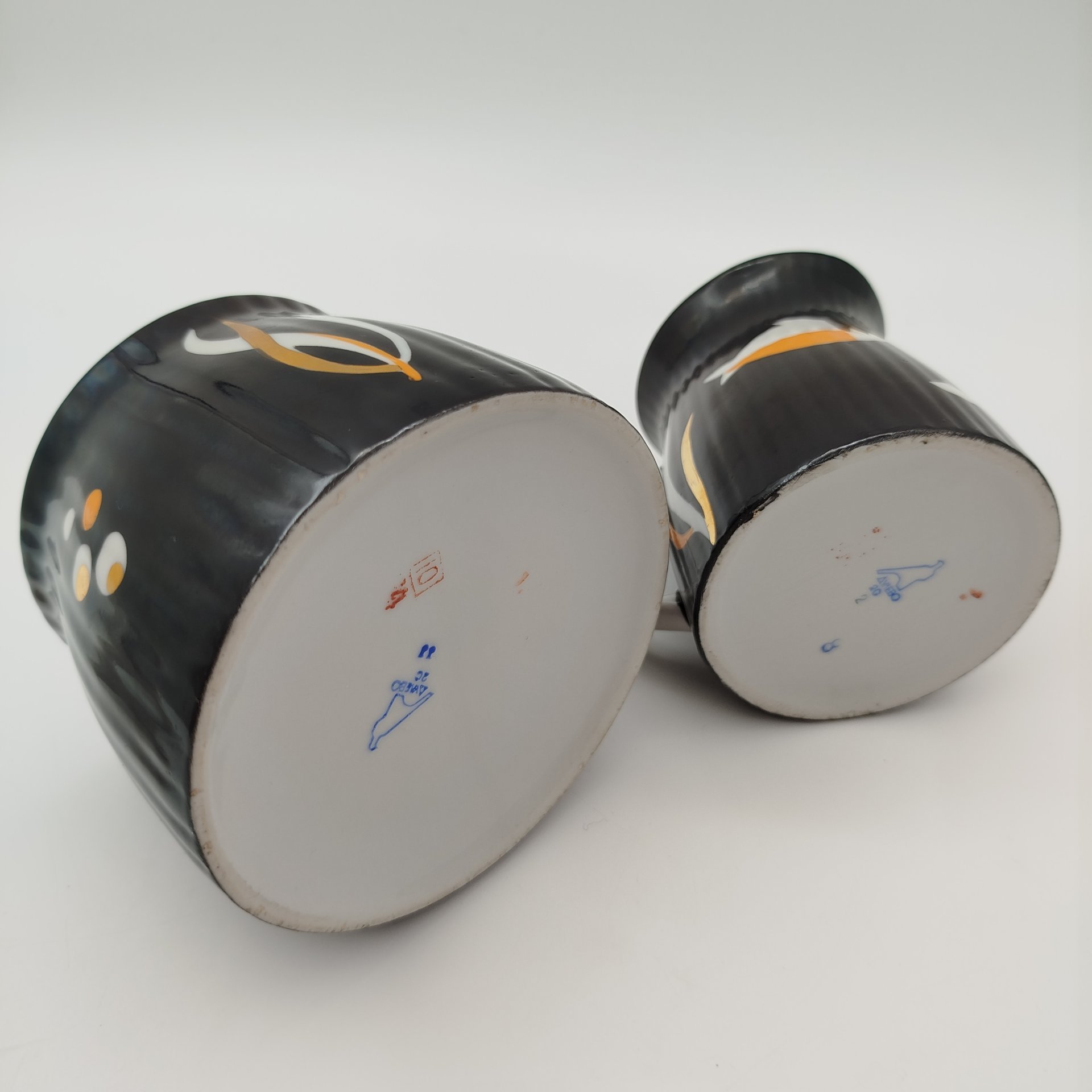 Набор для сервировки из сервиза "Рыбки" (сахарница, молочник), фарфор, крытье, роспись, золочение, Дулевский фарфоровый завод (Дулёво), СССР, 1968-1991 гг.