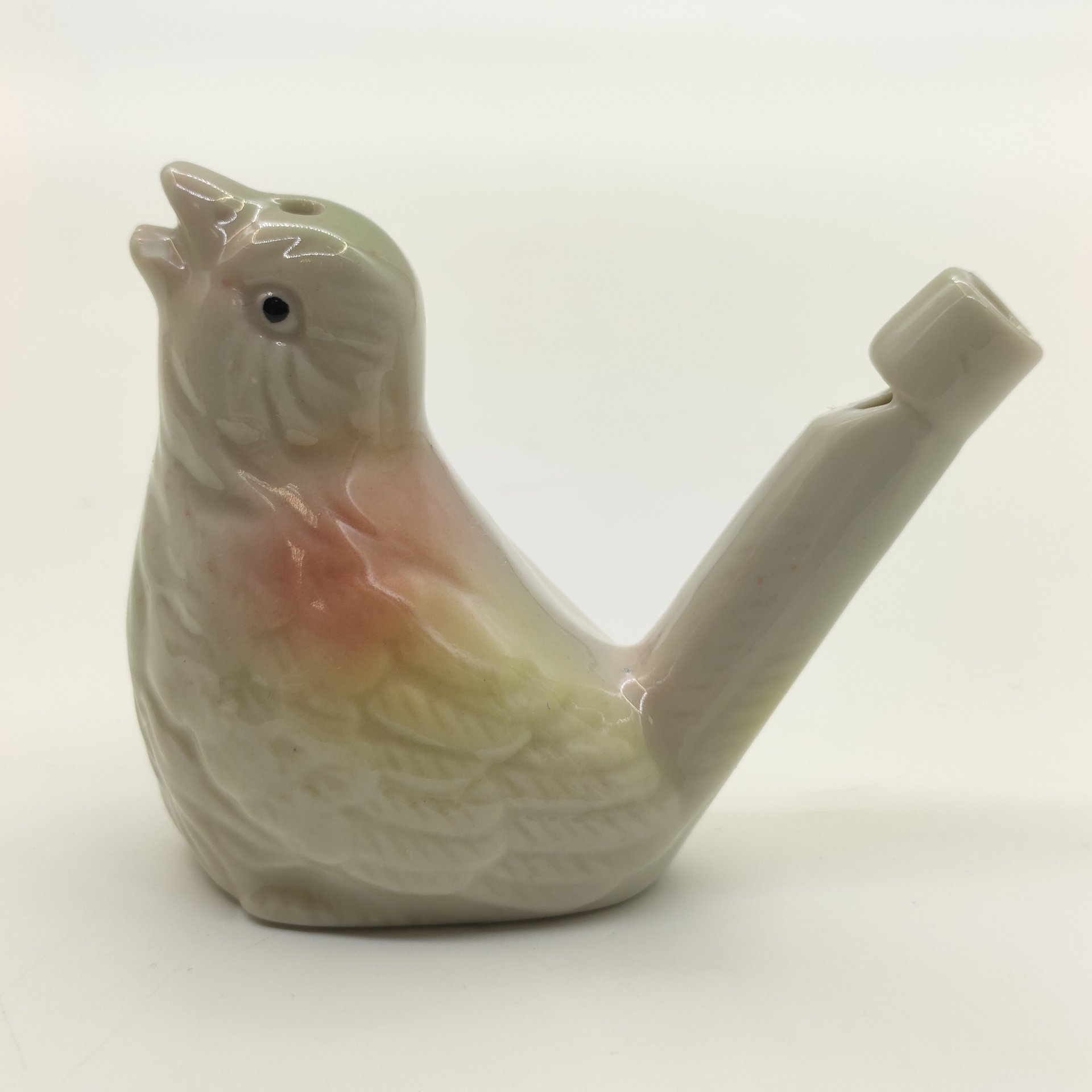 Игрушка-свистулька "Соловей", фарфор, аэрография, роспись, СССР, 1970-1990 гг.