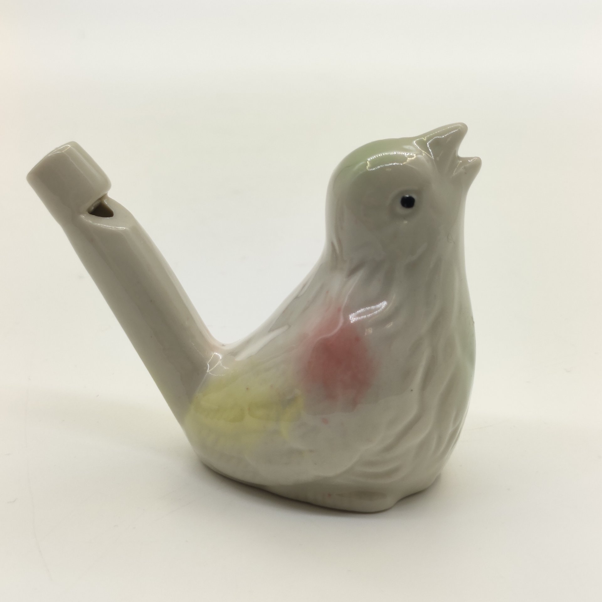 Игрушка-свистулька "Соловей", фарфор, аэрография, роспись, СССР, 1970-1990 гг.