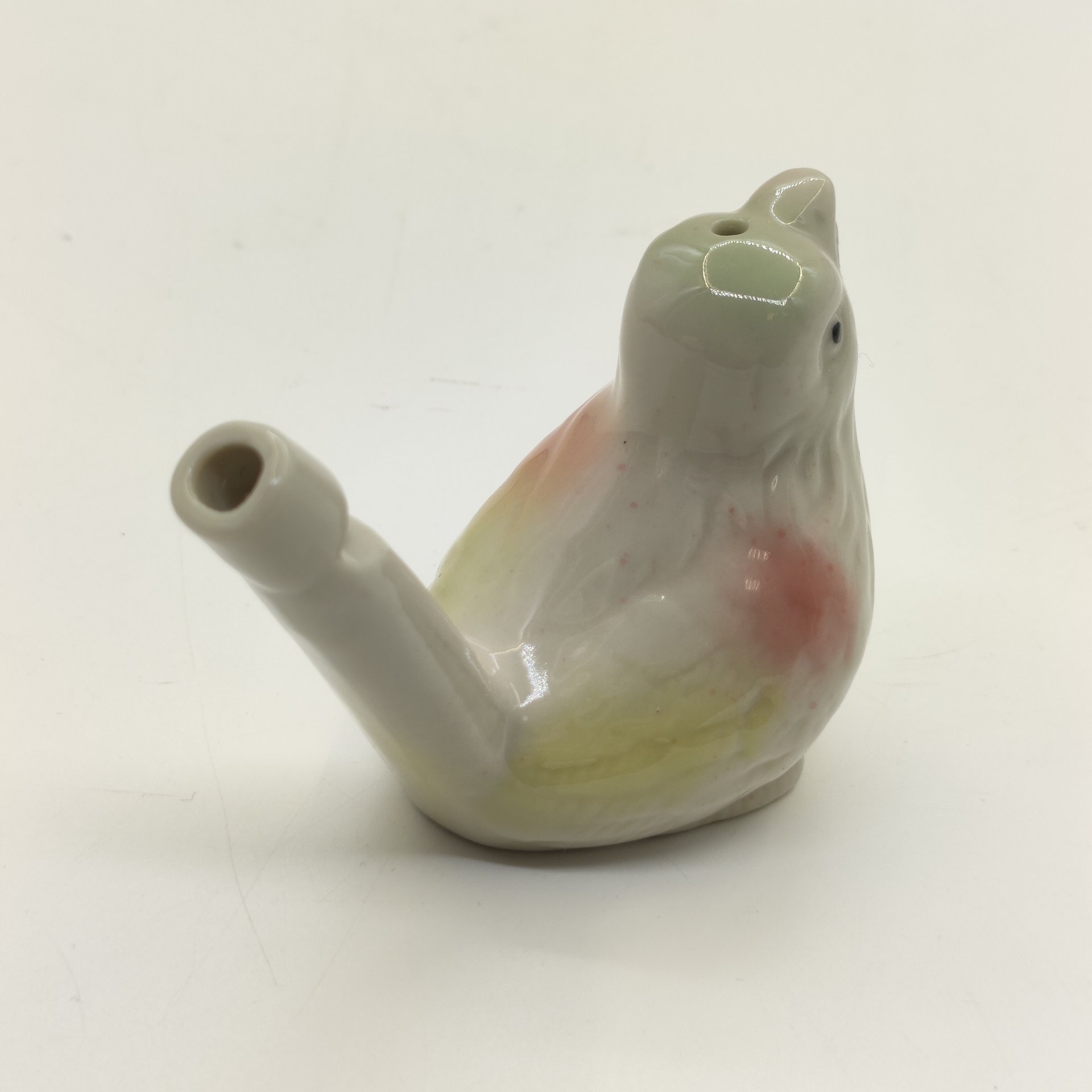 Игрушка-свистулька "Соловей", фарфор, аэрография, роспись, СССР, 1970-1990 гг.