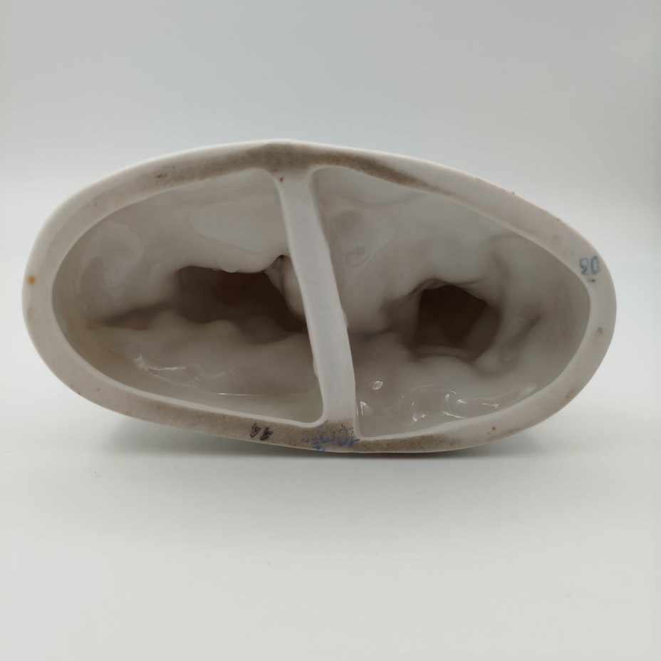 Статуэтка "Балерина в роли аиста", скульптор М.А. Интизарян, фарфор, роспись, люстр, золочение, Дмитровский фарфоровый завод (ДФЗ Вербилки), СССР, 1954-1965 гг.