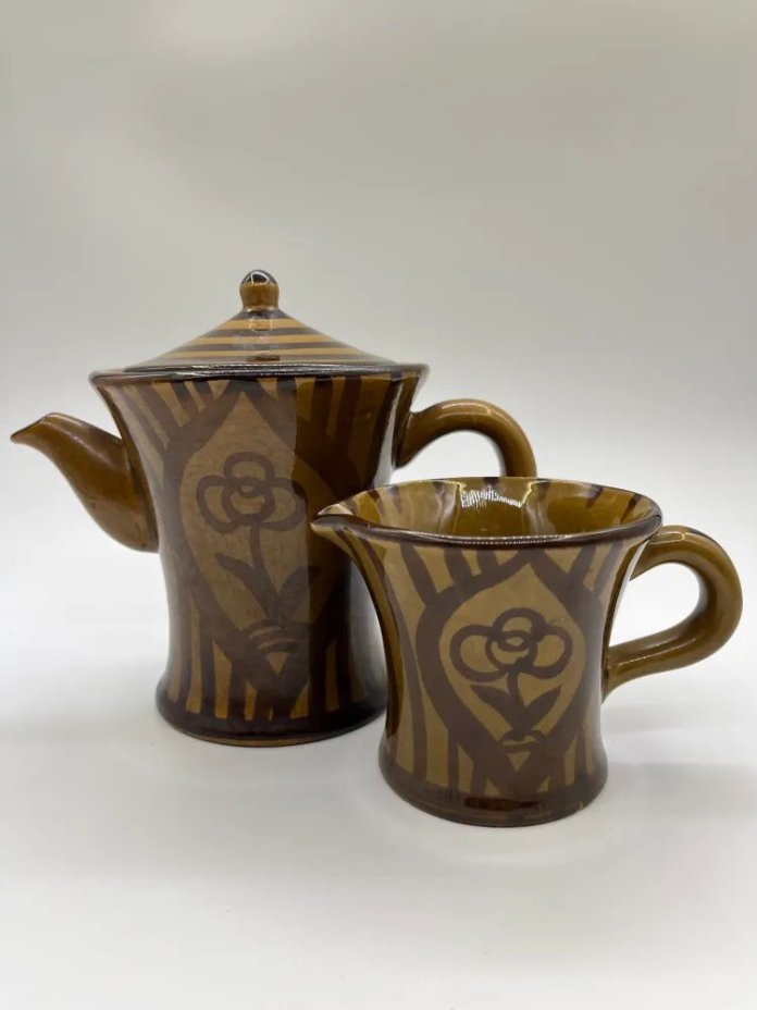 Кофейник и молочник (сливочник), керамика, СССР, 1970-1990 гг.
