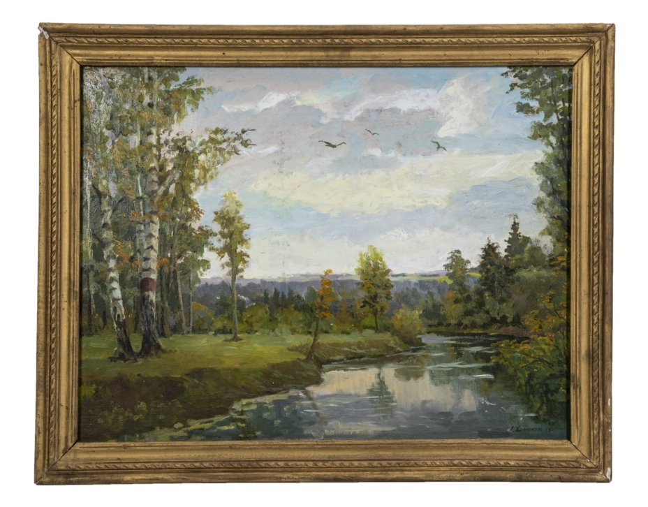 Картина "Осень", художник А. Хомяков, оргалит, масло
