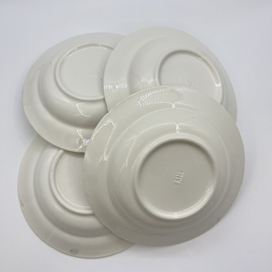 Набор из суповых и обеденных тарелок (8 шт.), в подборе, фаянс, Конаковский фаянсовый завод им. М.И. Калинина (ЗиК Конаково), СССР, 1974-1991 гг.