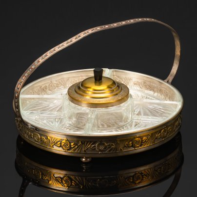 Блюдо для сервировки и подачи закусок (менажница)  пятисекционное в стиле модерн