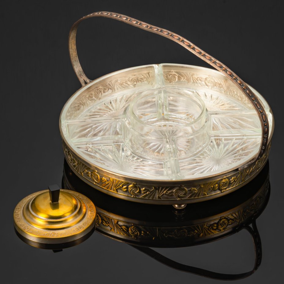 Блюдо для сервировки и подачи закусок (менажница)  пятисекционное в стиле модерн