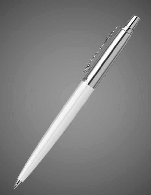 Шариковая ручка Parker Jotter K60, цвет: White, стержень: Mblue, Металлы: нержавеющая сталь, пластик