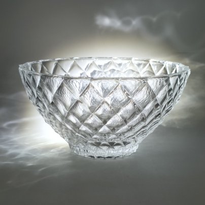 Салатник с резным геометрическим декором, хрусталь, СССР, 1970-1990 гг.